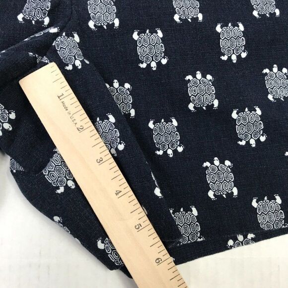 LOFT Womens Chino Shorts Turtle Blue White Print Mid Rise Stretch Pockets Size 6 - Picture 5 of 11